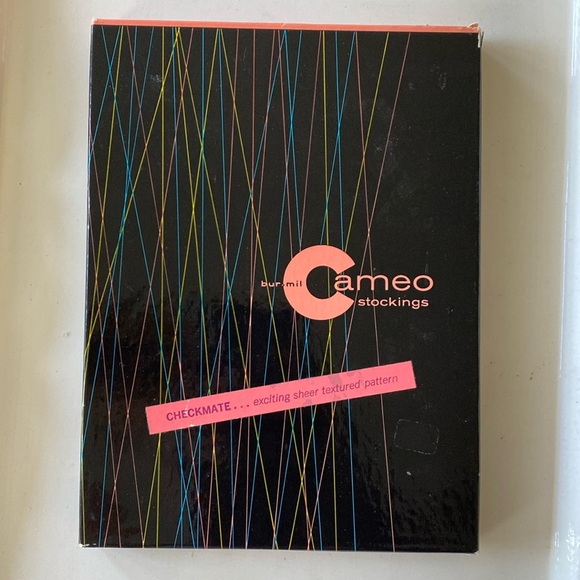 Vintage Accessories - Vintage Bur-Mil Cameo Sheer Textured Thigh High Stocking’s Hosiery